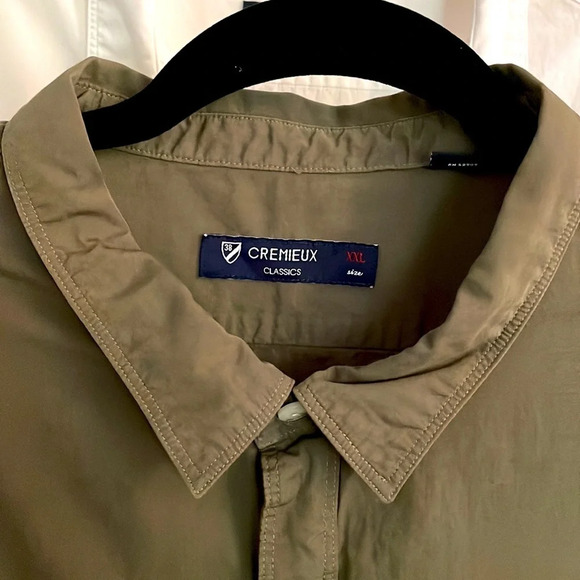 CHEMIEUX XXL NWT 100% cotton shirt. Olive w/pearl button down front, 2 pockets - Picture 2 of 8